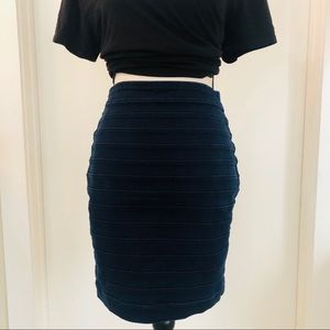 Express Dark Blue Strip design Pencil Skirt